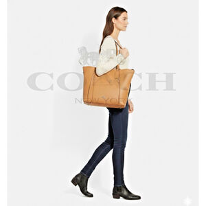 Coach Large Market Tote And Polished Pebble Leather With Whiplash Detail 59097